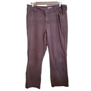 LEE Womens Size 14 Brown Solid Straight Leg Jeans